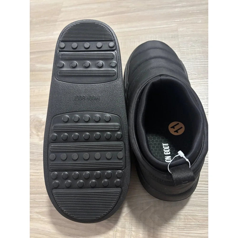 Moon Boot Ltrack Low Nylon Black Puffer Slip On Winter Boots Mens 10 Womens 11